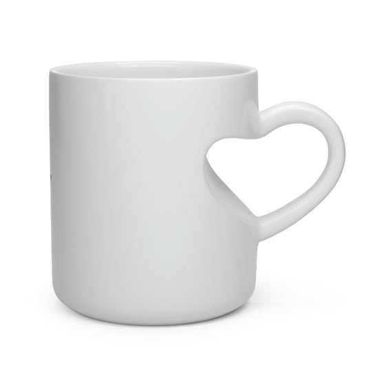 White Mug Heart Handle - Valentine Gift