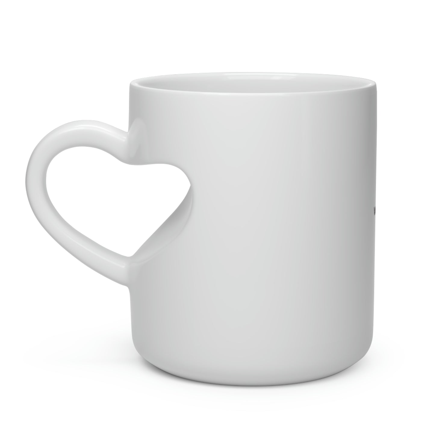 White Mug Heart Handle - Valentine Gift